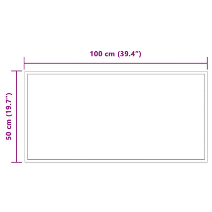 LED badeværelsesspejl Transparent 100 x 50 cm hærdet glas