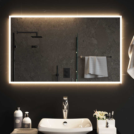 LED badeværelsesspejl Transparent 100 x 60 cm hærdet glas