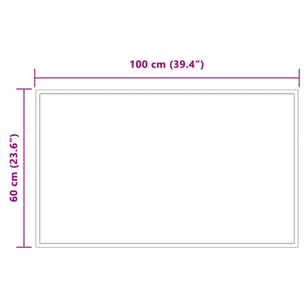 LED badeværelsesspejl Transparent 100 x 60 cm hærdet glas