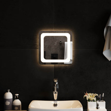 LED badeværelsesspejl Transparent 30 x 30 cm hærdet glas