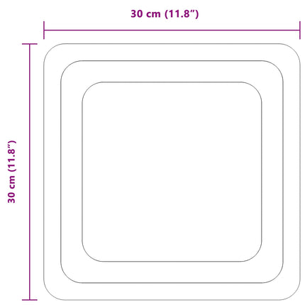 LED badeværelsesspejl Transparent 30 x 30 cm hærdet glas