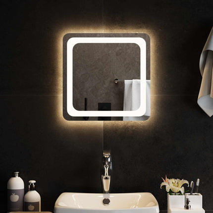 LED badeværelsesspejl Transparent 40 x 40 cm hærdet glas