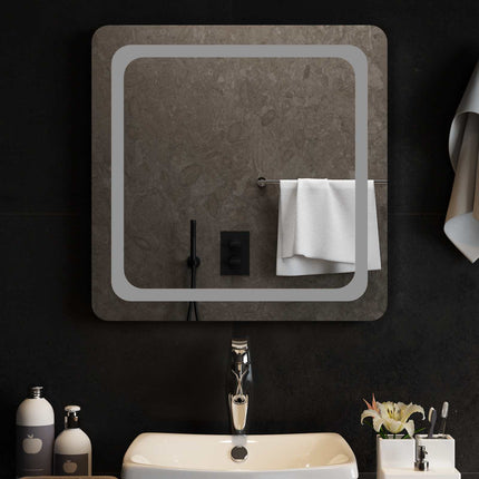 LED badeværelsesspejl Transparent 60 x 60 cm hærdet glas
