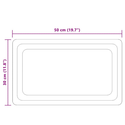 LED badeværelsesspejl Transparent 50 x 30 cm hærdet glas