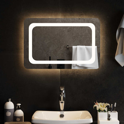 LED badeværelsesspejl Transparent 60 x 40 cm hærdet glas