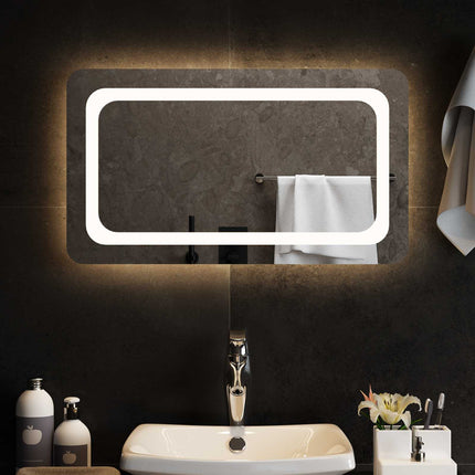 LED badeværelsesspejl Transparent 70 x 40 cm hærdet glas