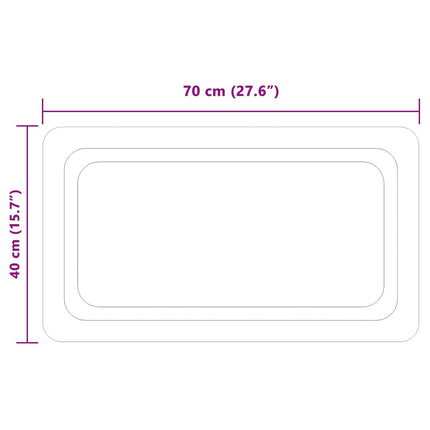 LED badeværelsesspejl Transparent 70 x 40 cm hærdet glas