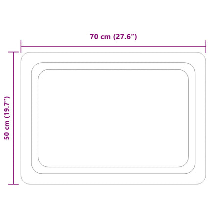 LED badeværelsesspejl Transparent 70 x 50 cm hærdet glas