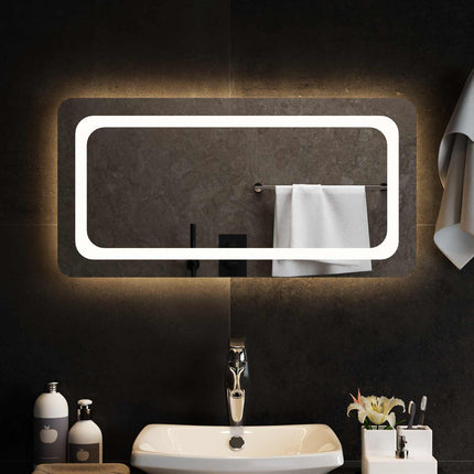 LED badeværelsesspejl Transparent 80 x 40 cm hærdet glas