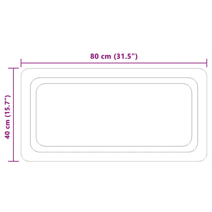 LED badeværelsesspejl Transparent 80 x 40 cm hærdet glas
