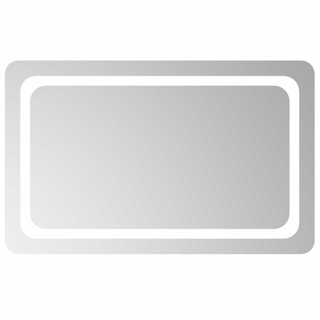 LED badeværelsesspejl Transparent 80 x 50 cm hærdet glas