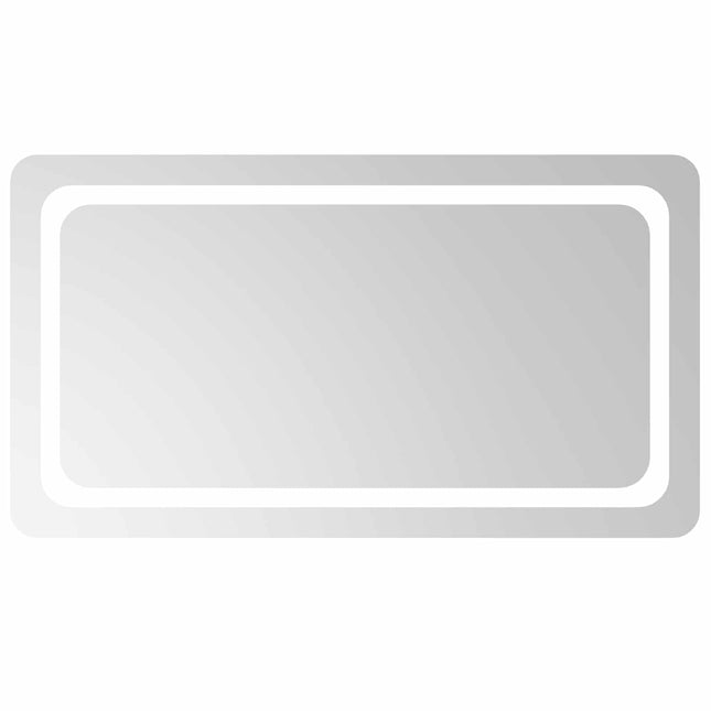 LED badeværelsesspejl Transparent 90 x 50 cm hærdet glas