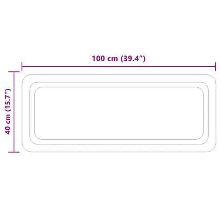 LED badeværelsesspejl Transparent 100 x 40 cm hærdet glas