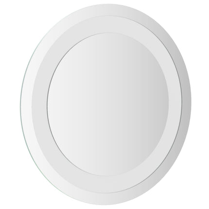 LED badeværelsesspejl med spejl Transparent Ø 30 cm hærdet glas