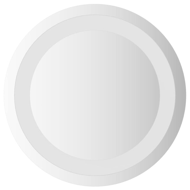 LED badeværelsesspejl med spejl Transparent Ø 30 cm hærdet glas
