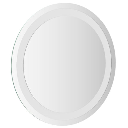 LED badeværelsesspejl med spejl Transparent Ø 40 cm hærdet glas
