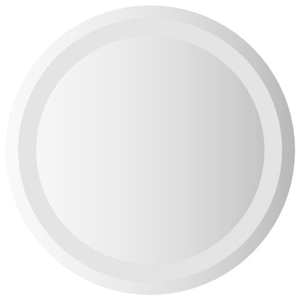 LED badeværelsesspejl med spejl Transparent Ø 40 cm hærdet glas
