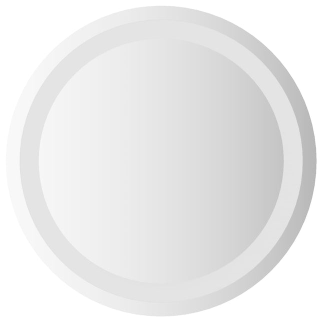 LED badeværelsesspejl med spejl Transparent Ø 40 cm hærdet glas