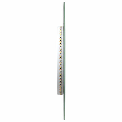 LED badeværelsesspejl med spejl Transparent Ø 40 cm hærdet glas