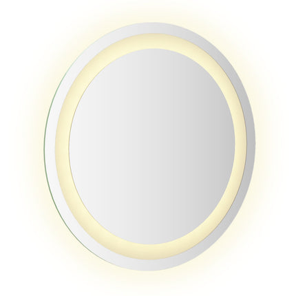 LED badeværelsesspejl med spejl Transparent Ø 40 cm hærdet glas