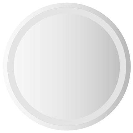 LED badeværelsesspejl med spejl Transparent Ø 50 cm hærdet glas
