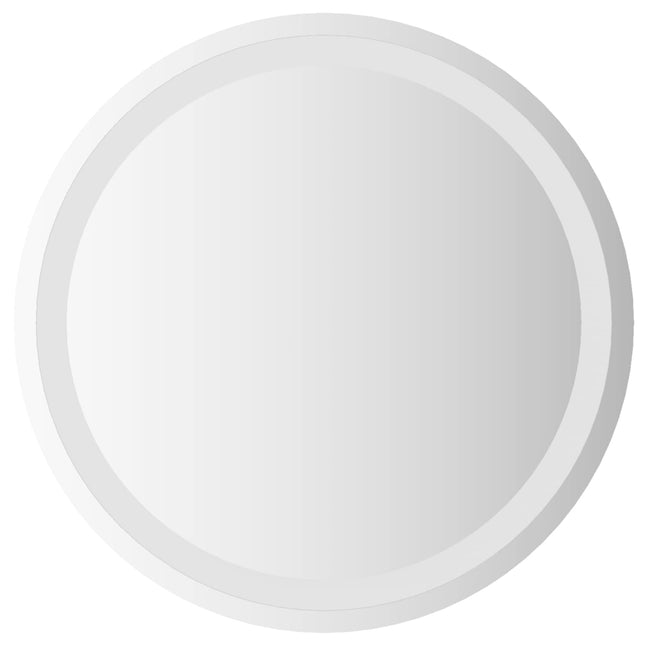 LED badeværelsesspejl med spejl Transparent Ø 50 cm hærdet glas