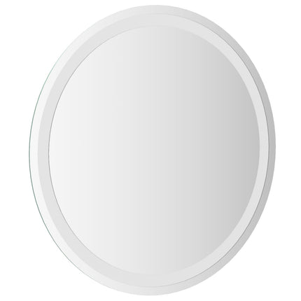 LED badeværelsesspejl med spejl Transparent Ø 60 cm hærdet glas