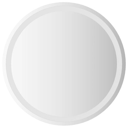 LED badeværelsesspejl med spejl Transparent Ø 60 cm hærdet glas