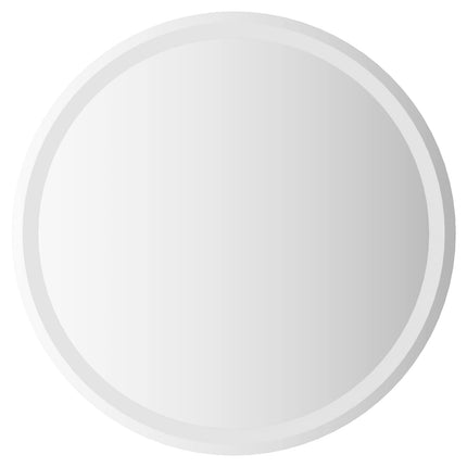 LED badeværelsesspejl med spejl Transparent Ø 70 cm hærdet glas