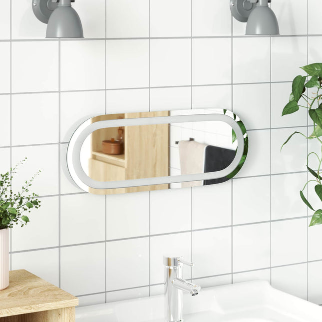 LED badeværelsesspejl Transparent 40 x 15 cm hærdet glas