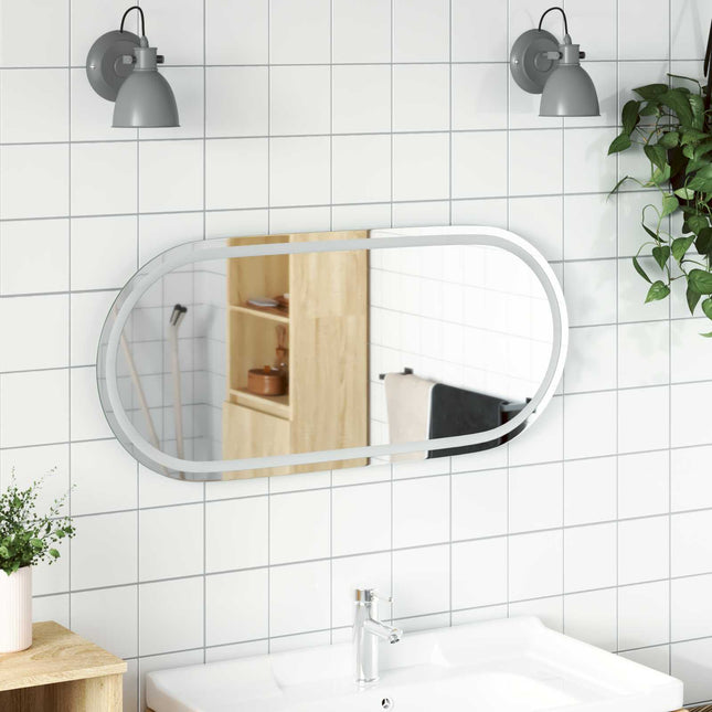 LED badeværelsesspejl Transparent 100 x 45 cm hærdet glas