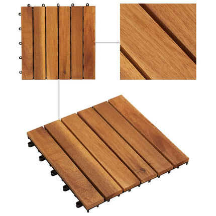 Terrasse Flise 20 pcs Brun 30 x 30 cm Akacietræ