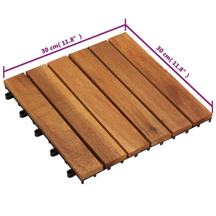Terrasse Flise 20 pcs Brun 30 x 30 cm Akacietræ