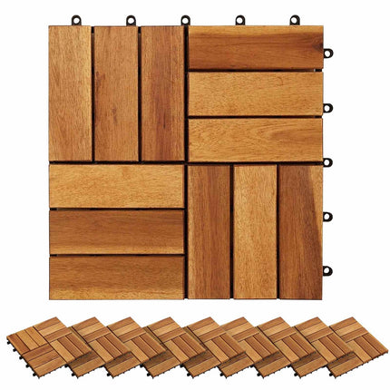 Terrasse Flise 20 pcs Brun 30 x 30 cm Akacietræ