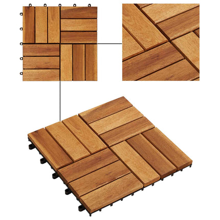 Terrasse Flise 30 pcs Brun 30 x 30 cm Akacietræ