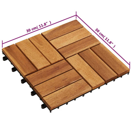 Terrasse Flise 30 pcs Brun 30 x 30 cm Akacietræ
