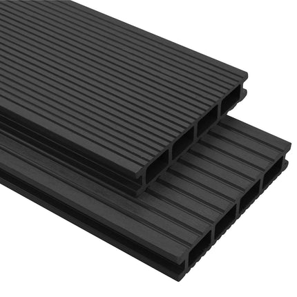 Dækbræt 16 pcs Sort WPC