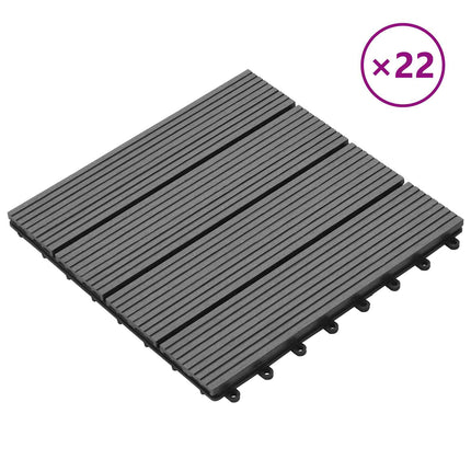 Terrasse Flise 22 pcs Grå 30 x 30 cm WPC