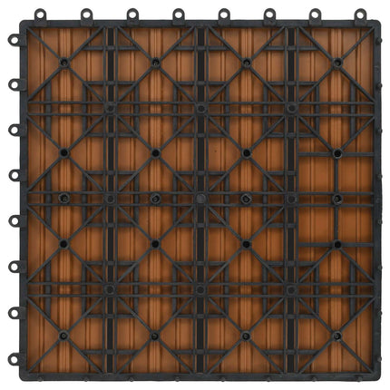 Terrasse Flise 22 pcs Teaktræ 30 x 30 cm WPC