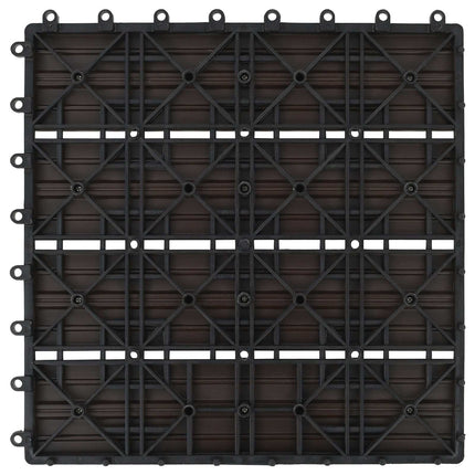 Terrasse Flise 22 pcs Mørk Brun 30 x 30 cm WPC