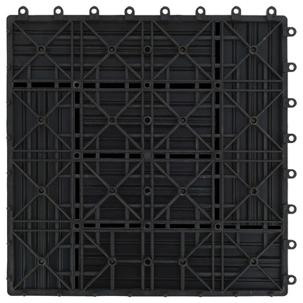 Terrasse Flise 22 pcs Sort 30 x 30 cm WPC