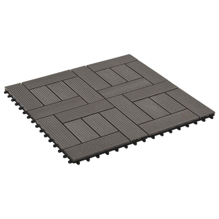 Terrasse Flise 22 pcs Mørk Brun 30 x 30 cm WPC