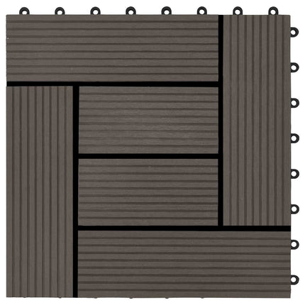 Terrasse Flise 22 pcs Mørk Brun 30 x 30 cm WPC