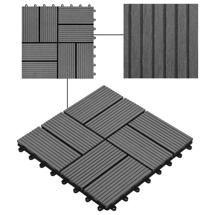 Terrasse Flise 22 pcs Grå 30 x 30 cm WPC