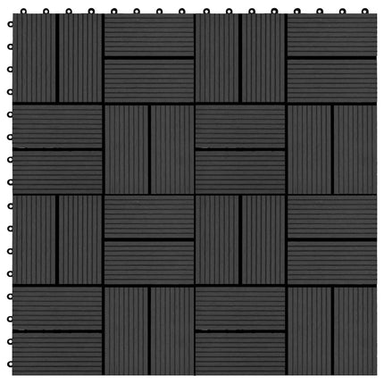 Terrasse Flise 22 pcs Sort 30 x 30 cm WPC