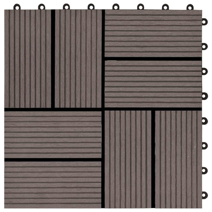Terrasse Flise 22 pcs Mørk Brun 30 x 30 cm WPC