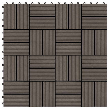 Terrasse Flise 22 pcs Mørk Brun 30 x 30 cm WPC