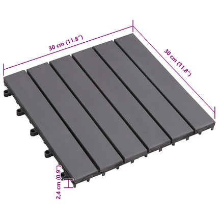 Terrasse Flise 20 pcs Grå 30 x 30 cm Akacietræ