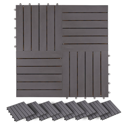 Terrasse Flise 30 pcs Grå 30 x 30 cm Akacietræ