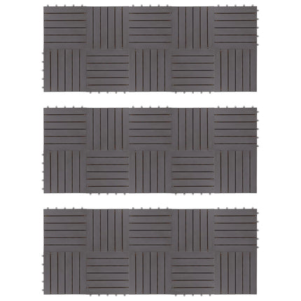 Terrasse Flise 30 pcs Grå 30 x 30 cm Akacietræ
